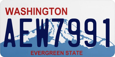 WA license plate AEW7991