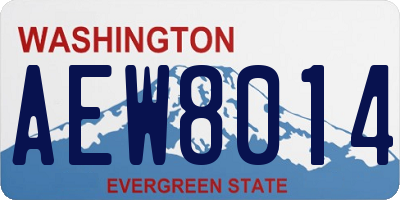 WA license plate AEW8014