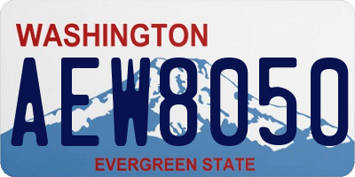 WA license plate AEW8050