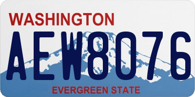 WA license plate AEW8076