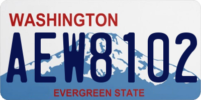 WA license plate AEW8102