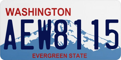 WA license plate AEW8115