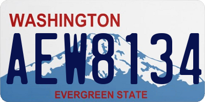 WA license plate AEW8134