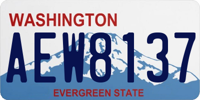 WA license plate AEW8137