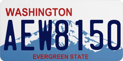 WA license plate AEW8150