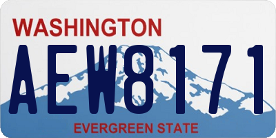 WA license plate AEW8171
