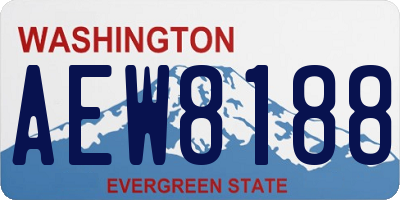 WA license plate AEW8188