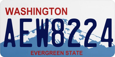 WA license plate AEW8224