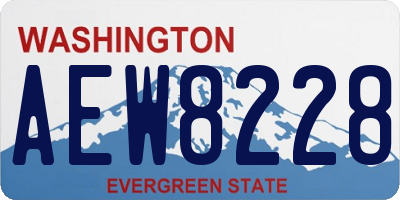WA license plate AEW8228