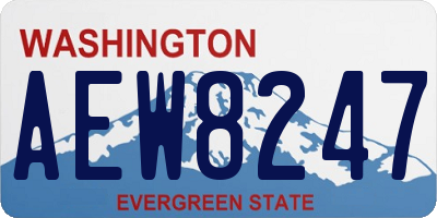 WA license plate AEW8247