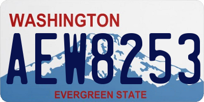 WA license plate AEW8253
