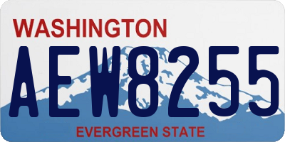 WA license plate AEW8255