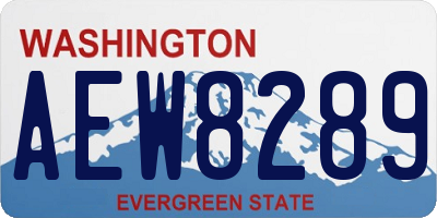WA license plate AEW8289