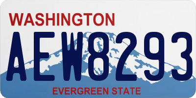 WA license plate AEW8293