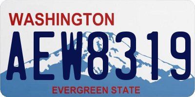 WA license plate AEW8319