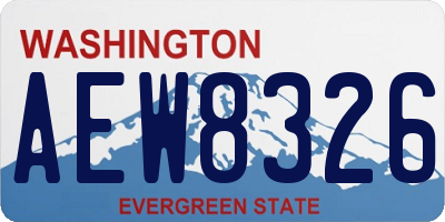 WA license plate AEW8326