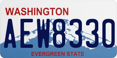 WA license plate AEW8330