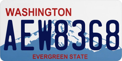 WA license plate AEW8368