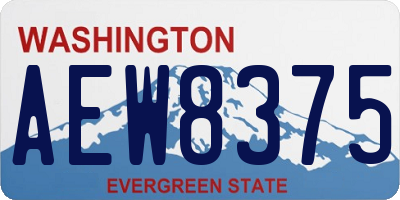 WA license plate AEW8375