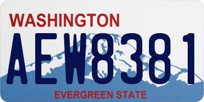 WA license plate AEW8381