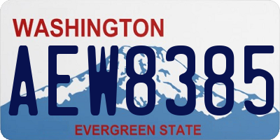 WA license plate AEW8385