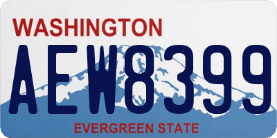 WA license plate AEW8399