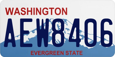 WA license plate AEW8406
