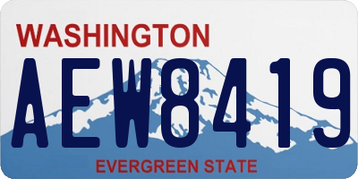 WA license plate AEW8419