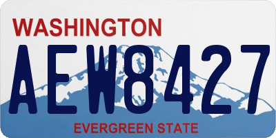 WA license plate AEW8427