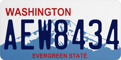 WA license plate AEW8434