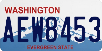 WA license plate AEW8453