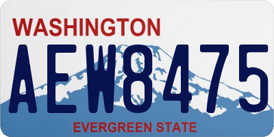 WA license plate AEW8475