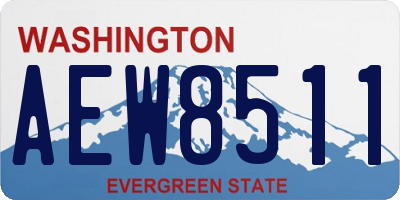 WA license plate AEW8511