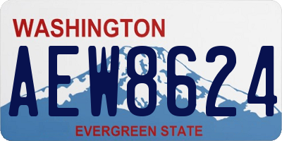 WA license plate AEW8624