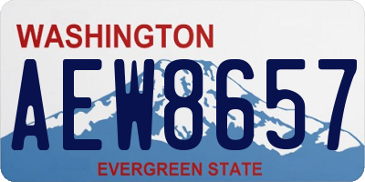 WA license plate AEW8657