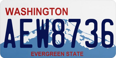 WA license plate AEW8736