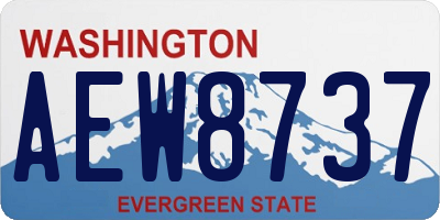WA license plate AEW8737
