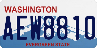 WA license plate AEW8810