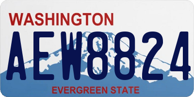 WA license plate AEW8824