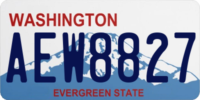 WA license plate AEW8827
