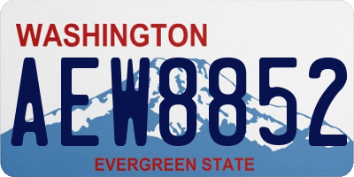 WA license plate AEW8852