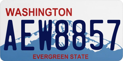 WA license plate AEW8857