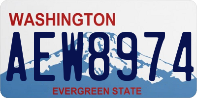 WA license plate AEW8974
