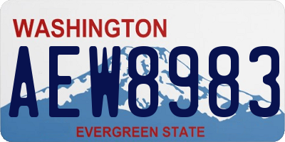 WA license plate AEW8983
