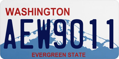 WA license plate AEW9011
