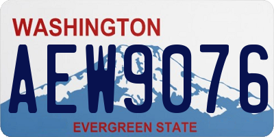 WA license plate AEW9076