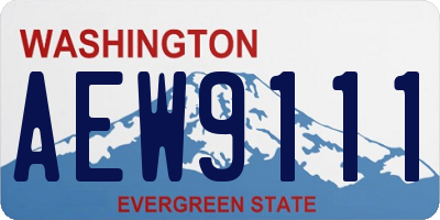 WA license plate AEW9111