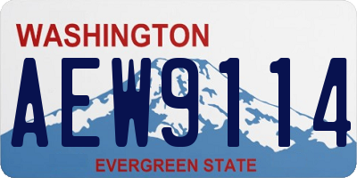 WA license plate AEW9114