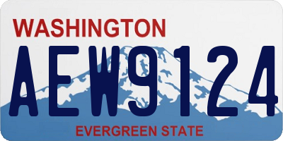 WA license plate AEW9124