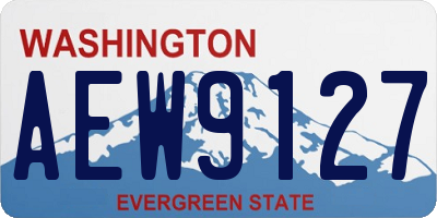 WA license plate AEW9127